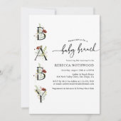 水素朴色ワイルドフラワーズボホベビーブランチ 招待状 (正面)
