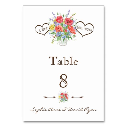 水素朴色ワイルドフラワーテーブル番号 テーブルナンバー (正面)