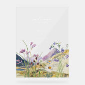 水素朴色ワイルドフラワーマウンテン結婚ズ アクリルサイン (正面)