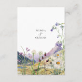 水素朴色ワイルドフラワーマウンテン結婚ズ エンクロージャーカード (裏面)