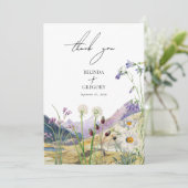 水素朴色ワイルドフラワーマウンテン結婚ズ サンキューカード (スタンド正面)