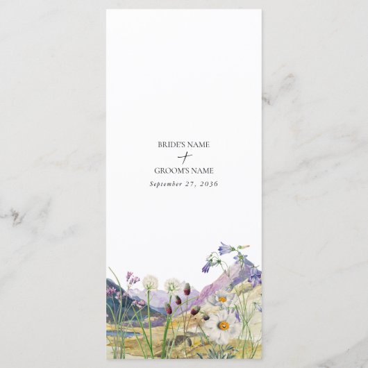 水素朴色ワイルドフラワーマウンテン結婚ズ メニュー (裏面)