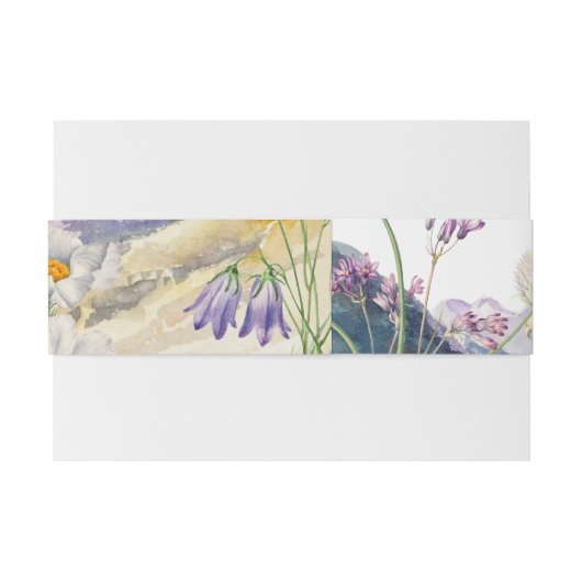 水素朴色ワイルドフラワーマウンテン結婚ズ 招待状ベリーバンド (裏面例)