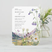 水素朴色ワイルドフラワーマウンテン結婚ズ 招待状 (スタンド正面)