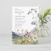 水素朴色ワイルドフラワーマウンテン結婚ズ 招待状 (スタンド正面)