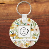 水素朴色ワイルドフラワーロゴを追加企業の キーホルダー (裏面)