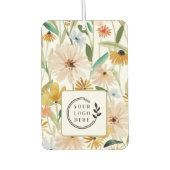 水素朴色ワイルドフラワーロゴQRコード カーエアーフレッシュナー (正面)