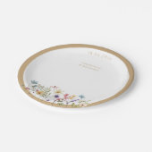 水素朴色ワイルドフラワー結婚のプレート ペーパープレート (アングル)