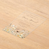 水素朴色ワイルドフラワー結婚ズ アクリル招待状 (レイダウン)