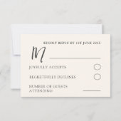 水素朴色ワイルドフラワー&ベージュ結婚ズ 出欠カード (裏面)