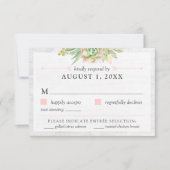 水素朴色多肉結婚式RSVPカード 招待状 (正面)