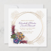 水素朴色多肉質、ラベンダー結婚ズ 招待状 (正面)