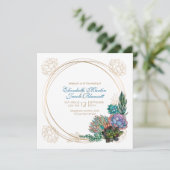 水素朴色多肉青結婚色 招待状 (スタンド正面)