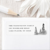 水素朴色松差出人住所ラベル ラベル (インサイチュ)