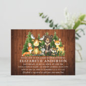 水素朴色森林動物のシャワー写真 招待状