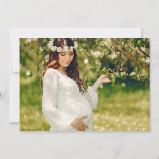 水素朴色森林動物のシャワー写真 招待状 (裏面)