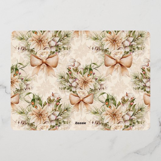 水素朴色植物性クリスマスフォト 箔シーズンカード (裏面)