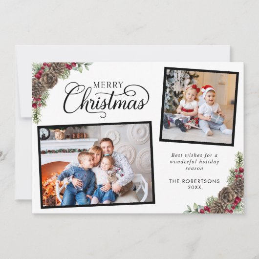 水素朴色植物性クリスマス2写真 シーズンカード (正面)