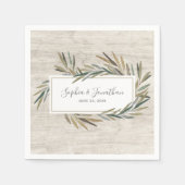 水素朴色植物薬草ウッドズ結婚 スタンダードカクテルナプキン (正面)