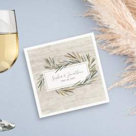 水素朴色植物薬草ウッドズ結婚 スタンダードカクテルナプキン