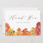 水素朴色秋の森秋の結婚式 サンキューカード (正面)