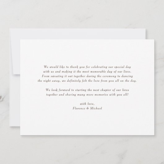 水素朴色秋の森秋の結婚式 サンキューカード (裏面)