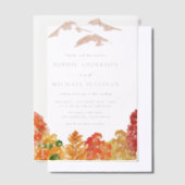 水素朴色秋の森秋の結婚式 ベラム紙招待状 (オフセット)