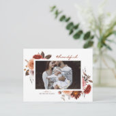 水素朴色秋フローラ写真サンクスギビング シーズンポストカード (スタンド正面)