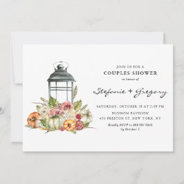 水素朴色秋ランタンカップルシャワー 招待状