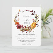 水素朴色秋リース結婚ズ 招待状 (スタンド正面)