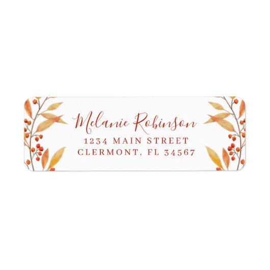 水素朴色秋差出人住所ラベル ラベル (正面)