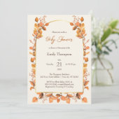 水素朴色秋男女兼用ベビーシャワー 招待状 (スタンド正面)