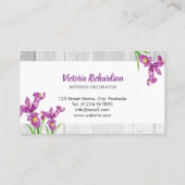 水素朴色紫アイリスフローラデザイン 名刺 (裏面)