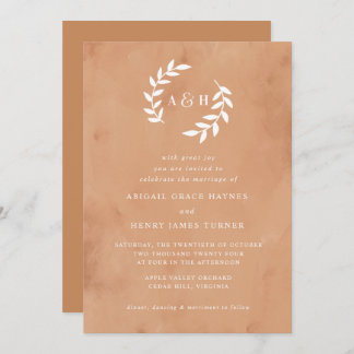 水素朴色結婚式招待状 招待状