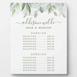 水素朴色緑の価格メニュー フォトプラーク