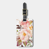 水素朴色花パーソナライズされた ラゲッジタグ (正面縦)