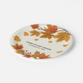 水素朴色落ち葉秋パーティー ペーパープレート (アングル)