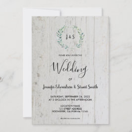 水素朴色葉モノグラ結婚ム写真 招待状