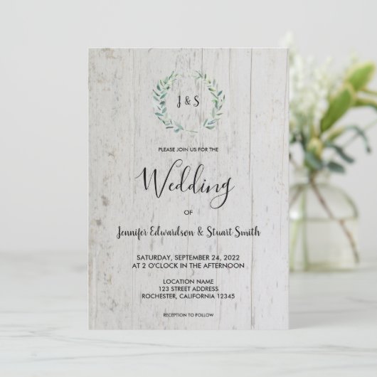 水素朴色葉モノグラ結婚ム写真 招待状 (スタンド正面)