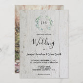 水素朴色葉モノグラ結婚ム写真 招待状 (正面/裏面)