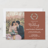 水素朴色葉モノグラ結婚ム写真 招待状 (正面)