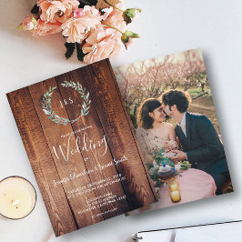 水素朴色葉モノグラ結婚ム写真 招待状