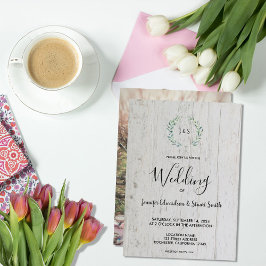 水素朴色葉モノグラ結婚ム写真 招待状