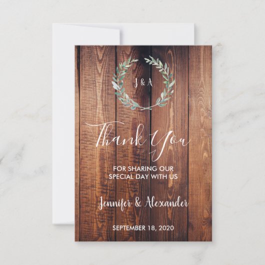 水素朴色葉写真あり結婚 招待状 (正面)