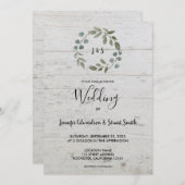 水素朴色葉木モノグラム結婚ズ 招待状 (正面/裏面)