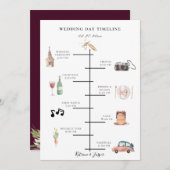 水素朴色赤面プラム結婚のタイムライン プログラム (正面/裏面)