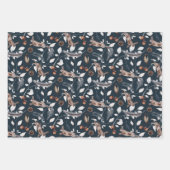 水素朴色跳ねウサギ冬 ラッピングペーパーシート (正面)