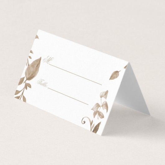 水素朴色金ゴールドブルゴーニュフローラ結婚ズ 名刺 (正面)