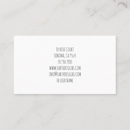 水素朴色鉢植え庭園業 名刺 (裏面)