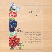 水素朴色開花フローラ結婚 アクリル招待状 (正面)